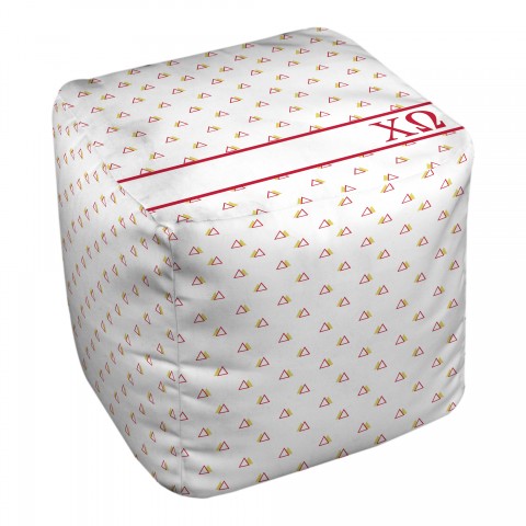 Chi Omega Triangle Pattern 18x18x18 Ottoman