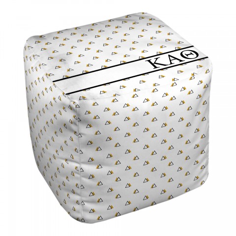Kappa Alpha Theta Triangle Pattern 18x18x18 Ottoman