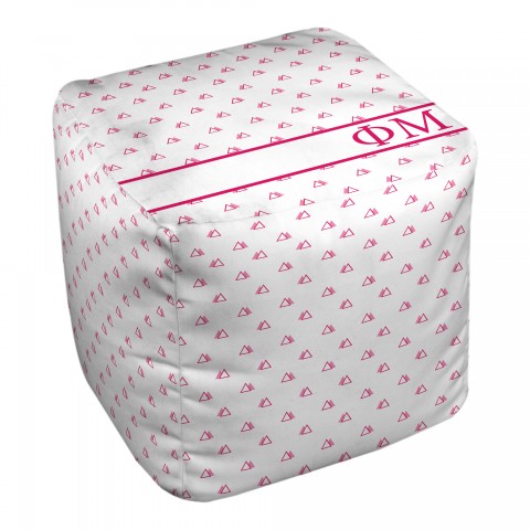 Phi Mu Triangle Pattern 18x18x18 Ottoman