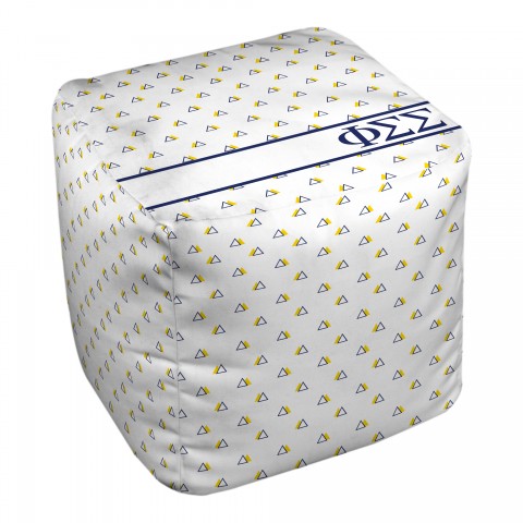 Phi Sigma Sigma Triangle Pattern 18x18x18 Ottoman