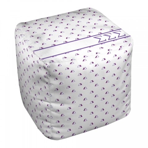 Sigma Sigma Sigma Triangle Pattern 18x18x18 Ottoman