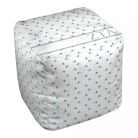 Zeta Tau Alpha Triangle Pattern 18x18x18 Ottoman
