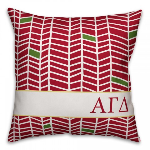 Alpha Gamma Delta Chevron Pattern 18x18 Pillow