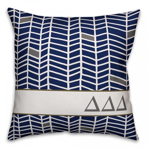 Delta Delta Delta Chevron Pattern 18x18 Pillow