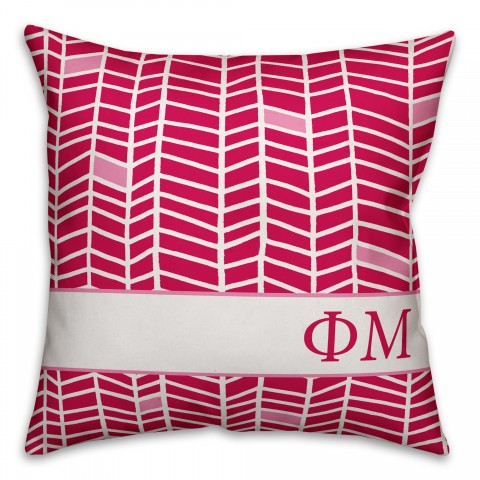 Phi Mu Chevron Pattern 18x18 Pillow