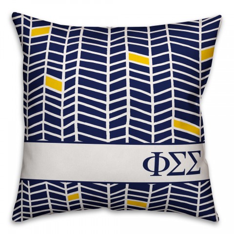 Phi Sigma Sigma Chevron Pattern 18x18 Pillow