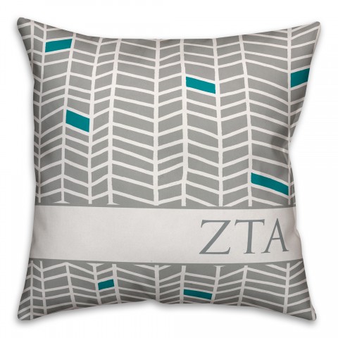 Zeta Tau Alpha Chevron Pattern 18x18 Pillow
