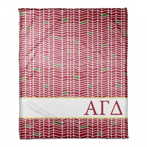 Alpha Gamma Delta Chevron Pattern 50x60 Throw Blanket