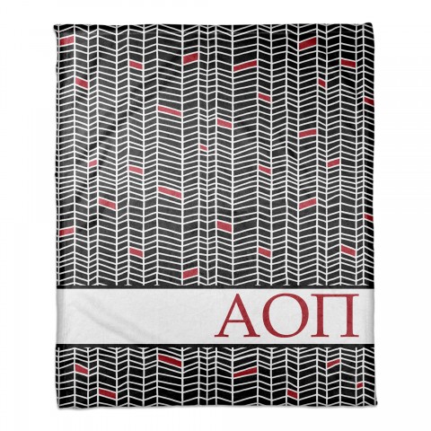Alpha Omicron Pi Chevron Pattern 50x60 Throw Blanket