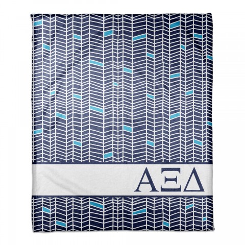 Alpha Xi Delta Chevron Pattern 50x60 Throw Blanket