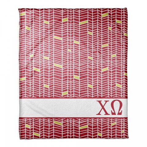 Chi Omega Chevron Pattern 50x60 Throw Blanket