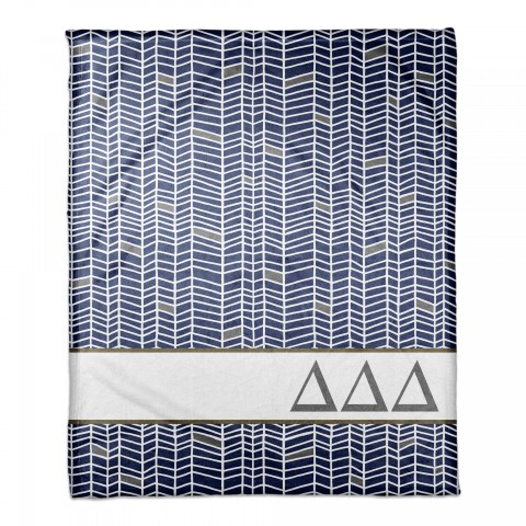 Delta Delta Delta Chevron Pattern 50x60 Throw Blanket