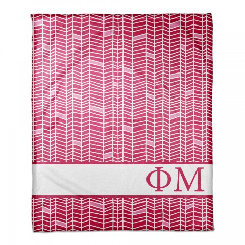 Phi Mu Chevron Pattern 50x60 Throw Blanket