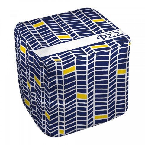 Phi Sigma Sigma Chevron Pattern 18x18x18 Ottoman