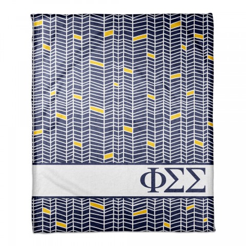 Phi Simga Sigma Chevron Pattern 50x60 Throw Blanket