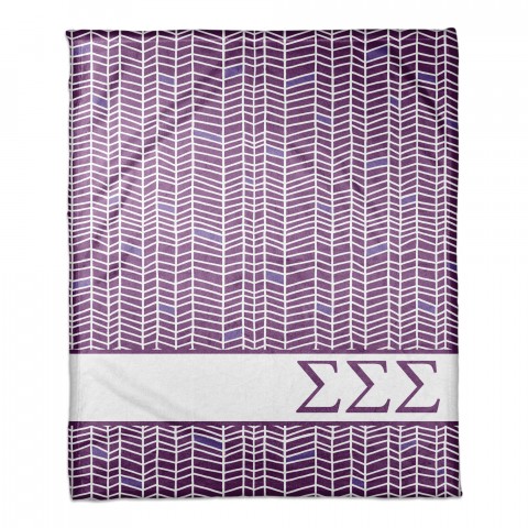 Sigma Sigma Sigma Chevron Pattern 50x60 Throw Blanket