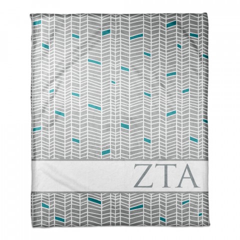 Zeta Tau Alpha Chevron Pattern 50x60 Throw Blanket