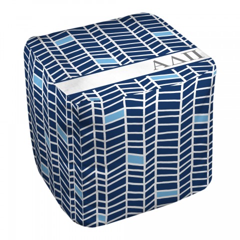 Alpha Delta Pi Chevron Pattern 18x18x18 Ottoman