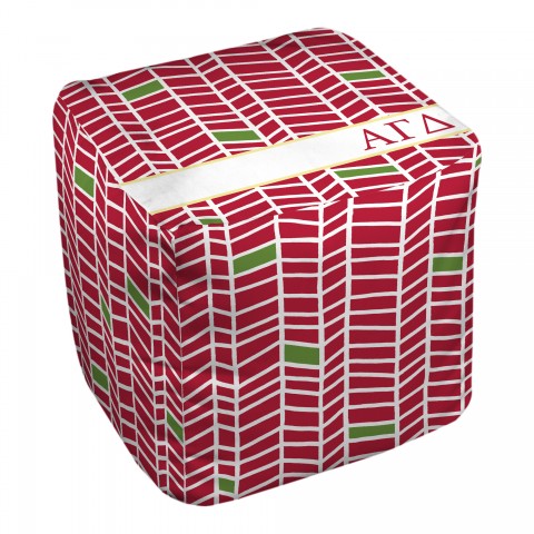 Alpha Gamma Delta Chevron Pattern 18x18x18 Ottoman