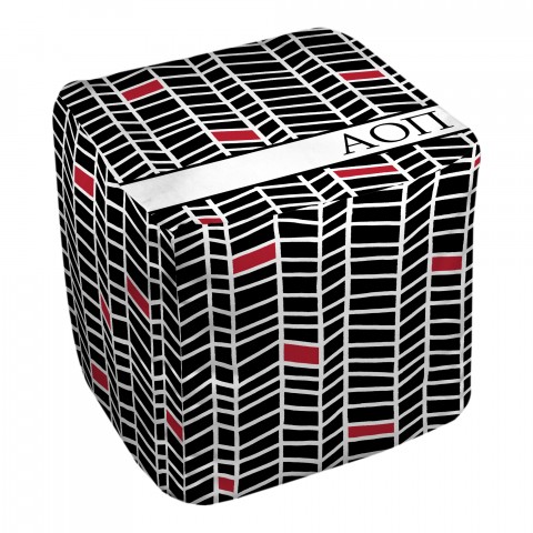 Alpha Omicron Pi Chevron Pattern 18x18x18 Ottoman