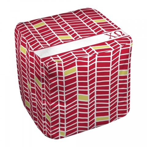 Chi Omega Chevron Pattern 18x18x18 Ottoman
