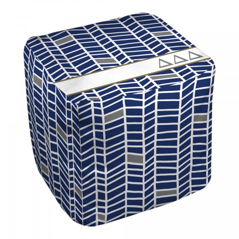 Delta Delta Delta Chevron Pattern 18x18x18 Ottoman