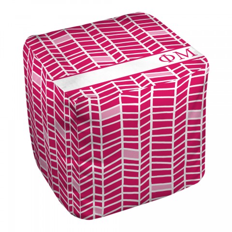 Phi Mu Chevron Pattern 18x18x18 Ottoman