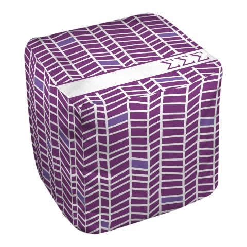 Sigma Sigma Sigma Chevron Pattern 18x18x18 Ottoman