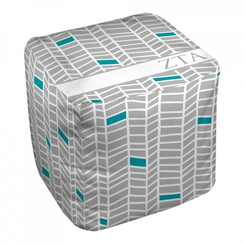 Zeta Tau Alpha Chevron Pattern 18x18x18 Ottoman