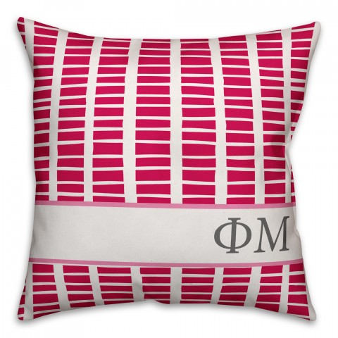 Phi Mu Square Pattern 18x18 Pillow