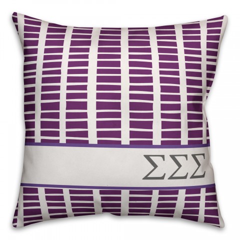 Sigma Sigma Sigma Square Pattern 18x18 Pillow