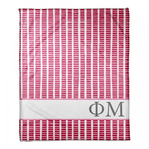 Phi Mu Square Pattern 50x60 Throw Blanket