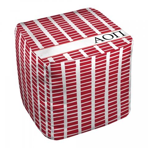 Alpha Omicron Pi Square Pattern 18x18x18 Ottoman