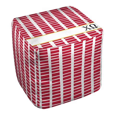 Chi Omega Square Pattern 18x18x18 Ottoman