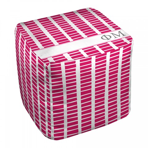 Phi Mu Square Pattern 18x18x18 Ottoman
