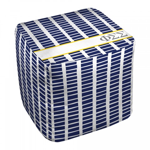 Phi Sigma Sigma Square Pattern 18x18x18 Ottoman