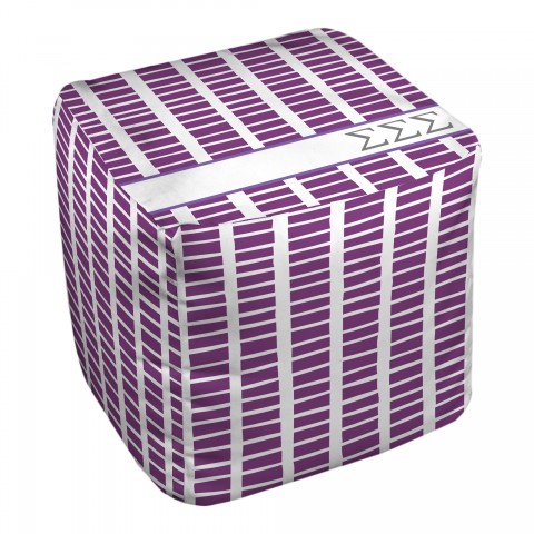 Sigma Sigma Sigma Square Pattern 18x18x18 Ottoman