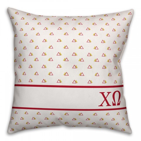 Chi Omega Triangle Pattern 18x18 Pillow