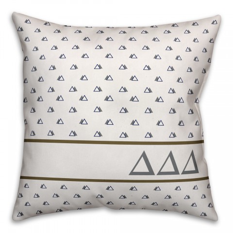 Delta Delta Delta Triangle Pattern 18x18 Pillow