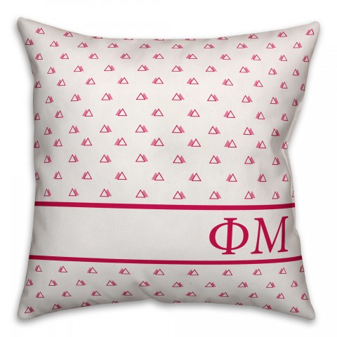 Phi Mu Triangle Pattern 18x18 Pillow