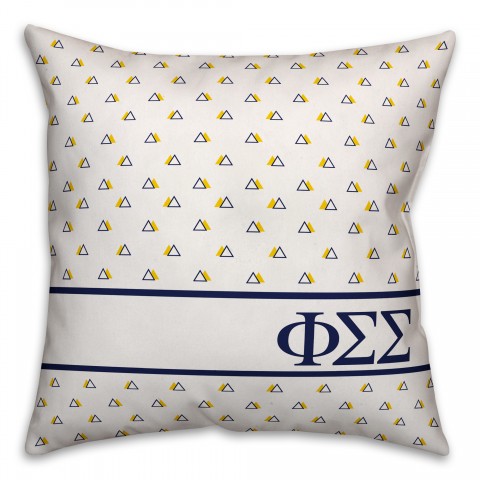 Phi Sigma Sigma Triangle Pattern 18x18 Pillow