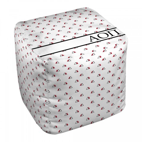 Alpha Omicron Pi Triangle Pattern 18x18x18 Ottoman