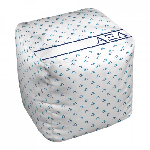 Alpha Xi Delta Triangle Pattern 18x18x18 Ottoman