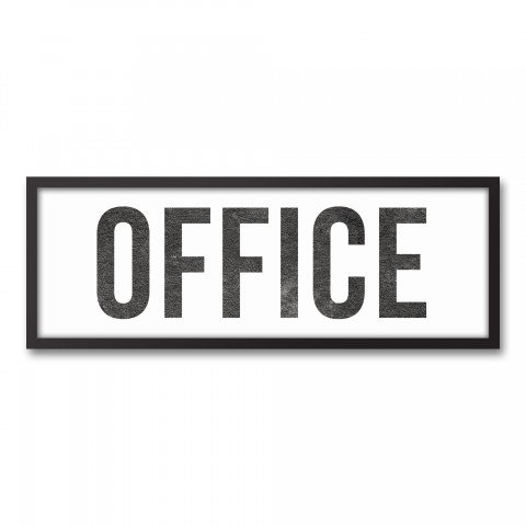 Office 12x36 Black Framed Canvas
