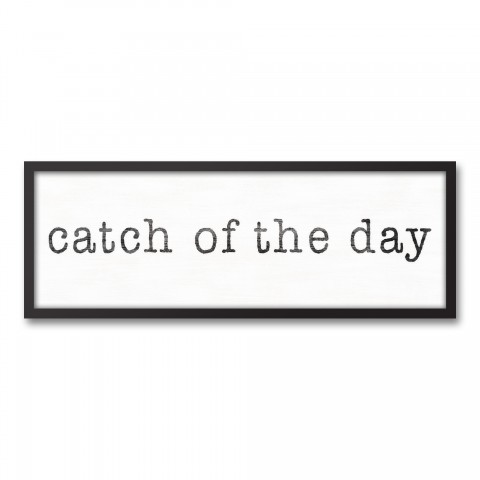 Catch of the Day 12x36 Black Framed Canvas