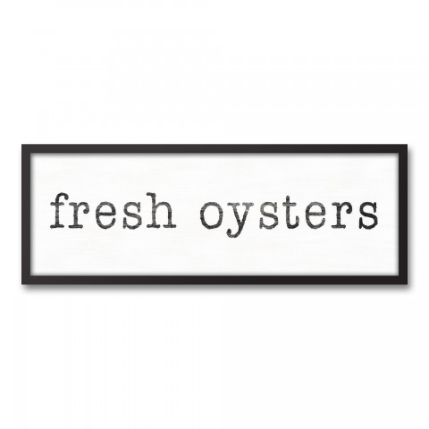 Fresh Oysters 12x36 Black Framed Canvas