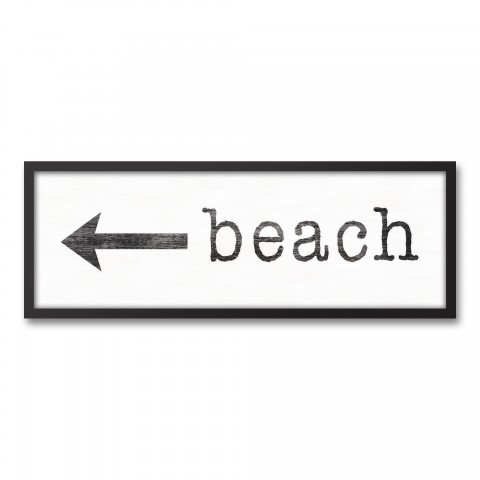 Beach This Way 12x36 Black Framed Canvas