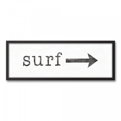 Surf This Way 12x36 Black Framed Canvas