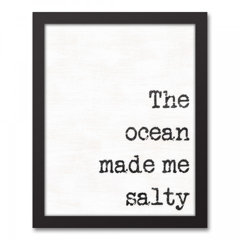The Ocean Made Me Salty 11x14 Black Framed Canvas