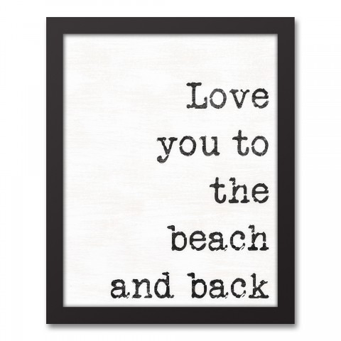 Love You to the Beach and Back 11x14 Black Framed Canvas